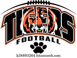 tiger, football tiger, football