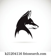 וקטור, דמות, של, an, ראש של שועל