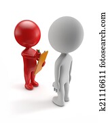 3d, mignon, gens, -, métier, recrutement