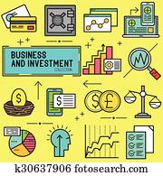 geschaefts, und, investition, vektor