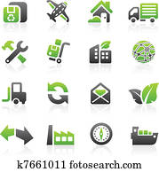Green shipping icons Green shipping icons