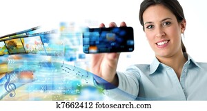 música, e, vídeo, compartilhar