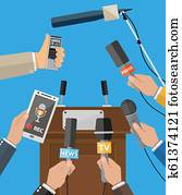 Press conference concept, news, media, journalism. Press conference concept, news, media, journalism.