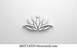 White Lotus Person Logo. 3D Render illustration White Lotus Person Logo. 3D Render illustration