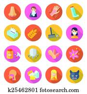 alergia, ícone, apartamento