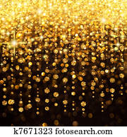 chuva, de, luzes, natal, ou, partido, fundo