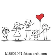 hand drawing cartoon happy family hand drawing cartoon happy family