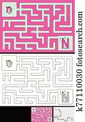 leicht, alphabet, labyrinth, -, buchstabe n leicht, alphabet, labyrinth, -, buchstabe n