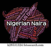 Nigerian Naira Indicates Foreign Currency And Banknotes