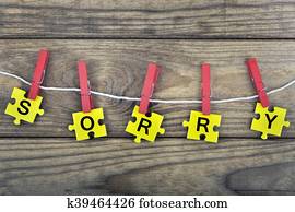 Puzzle with word Sorry
