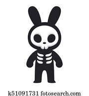 Rabbit skeleton character Rabbit skeleton character