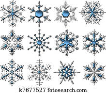 Silver-Blue Snowflakes Silver-Blue Snowflakes
