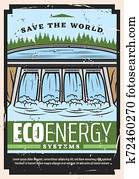 Water dam of hydro power plant, eco energy Water dam of hydro power plant, eco energy