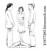 woman and two men talking woman and two men talking