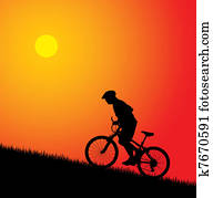 אופנוען, רכוב, , ל, גבעה