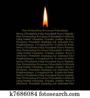 Christmas Cards candle in many languages Christmas Cards candle in many languages
