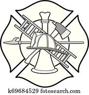 Firefighter Honor Badge Illustration Firefighter Honor Badge Illustration