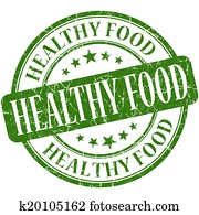 Healthy food green round grungy vintage rubber stamp Healthy food green round grungy vintage rubber stamp