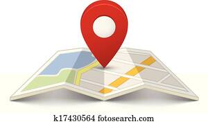 Map with a pin Map with a pin