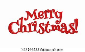 Merry Christmas lettering isolated