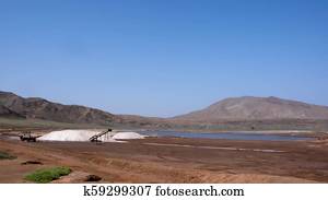 old salt flats and mines in the Cape Verde Islands