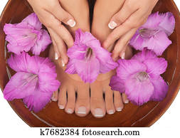 טיפול ברגליים, ו, גזור, ספא