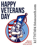 American Veteran Serviceman Greeting Card American Veteran Serviceman Greeting Card