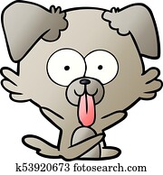 Cartoon dog with tongue sticking out Clipart | k53941720 | Fotosearch