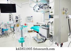 Empty operating room with medical technology Empty operating room with medical technology