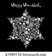 feliz, hanukkah, estrela david