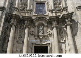 Old and classic buildings of the Spanish city of Orense, Galicia
