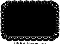 Place Mat, Black Eyelet Lace Place Mat, Black Eyelet Lace