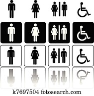 servicio, señales, hombre y mujer