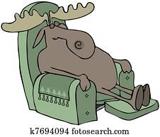Sleeping Moose In A Chair Sleeping Moose In A Chair