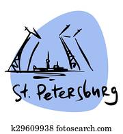 St. Petersburg Russia drawbridge Neva