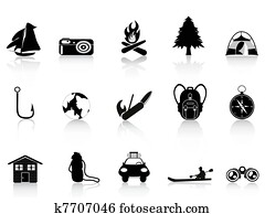black outdoors and camping icon black outdoors and camping icon
