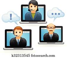 empresarios, videoconferencia