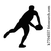sport, silhouette, -, rugbyspieler, machen, laufende, passierschein sport, silhouette, -, rugbyspieler, machen, laufende, passierschein