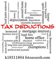 Tax Deductions Word Cloud Concept in red caps Tax Deductions Word Cloud Concept in red caps