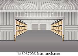 Warehouse Vector Background Warehouse Vector Background