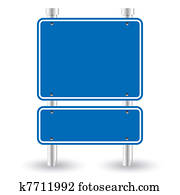 blue road sign