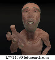 Boldy men begging on black studio background