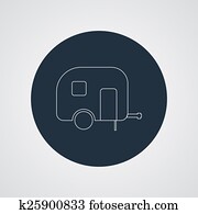 Camping trailer vector icon. Caravan. Camping trailer vector icon. Caravan.