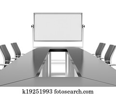 conference table and board for presentations