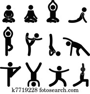 ioga, meditação, exercício, esticar