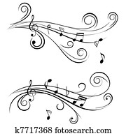 ornamental, notas música
