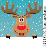 rudolph deer holding blank paper rudolph deer holding blank paper