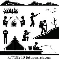 selva, trekking, hiking, acampamento, acampamento