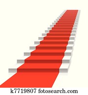 Staircase with red carpet Staircase with red carpet
