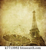 Vintage image of Eiffel tower, Paris, France Vintage image of Eiffel tower, Paris, France